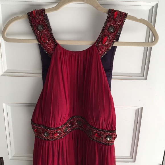 Red Maxi Prom Gown | 6 - Picture 3 of 7